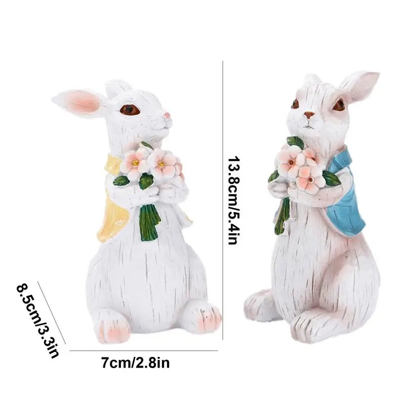 Easter Rabbit Decoration Bunny Figure Craft Ornament Home Holiday Cute Bunny Home Decoration Easter Rabbit Decoration
