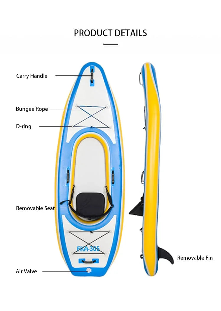 China inflatable canoe fishing kayak boat 1 person