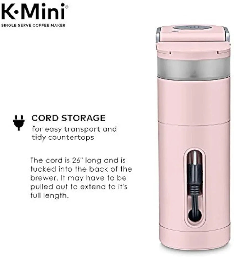 K-Mini Single Serve K-Cup Pod Coffee Maker, Dusty Rose, 6 to 12 oz. Brew Sizes | USA | NEW