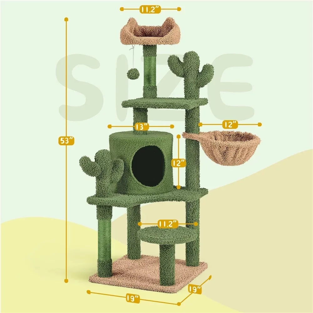 Bed Cats Cat Cactus Tree with Padded Perch House for Cats Accessories Scraper Supplies Pet Products Home Garden Free Delivery