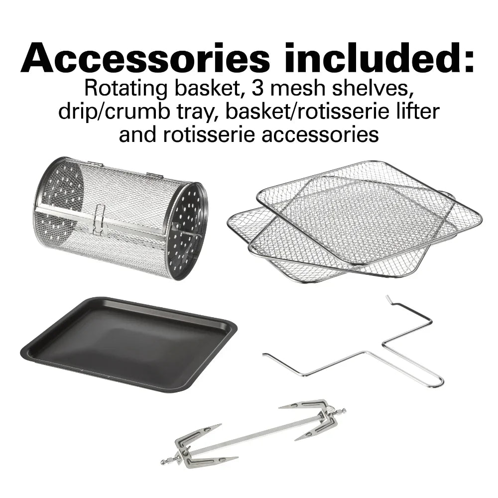 11 Liter Air Fryer Oven with Rotisserie and Rotating Basket