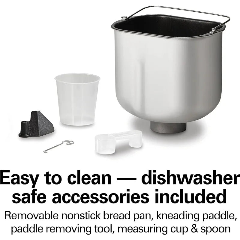 Premium Dough & Bread Maker Machine with Auto Fruit and Nut Dispenser, 2 lb. Loaf Capacity, 21 Programmable Settings