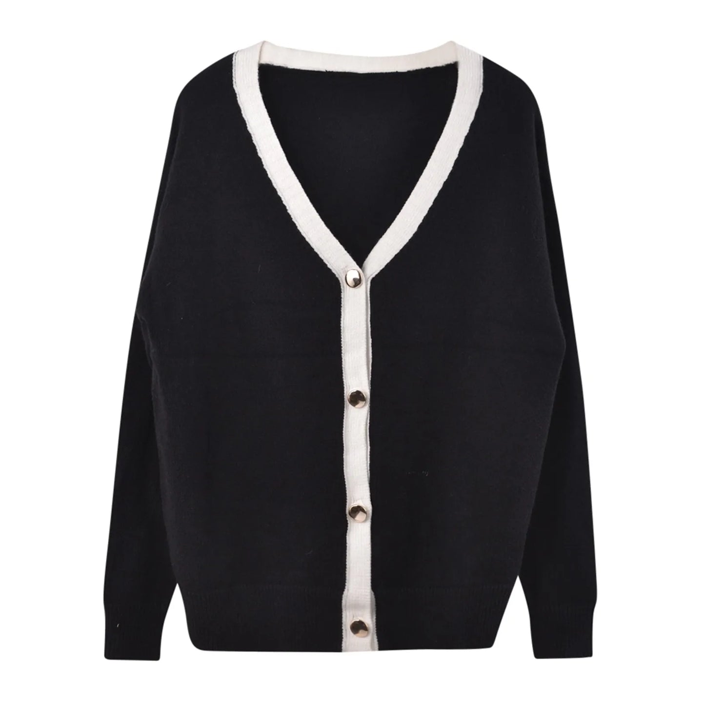 Women Casual Single Breasted V Neck Long Sleeve Sweater Fashion Match All Cardigan Jacket