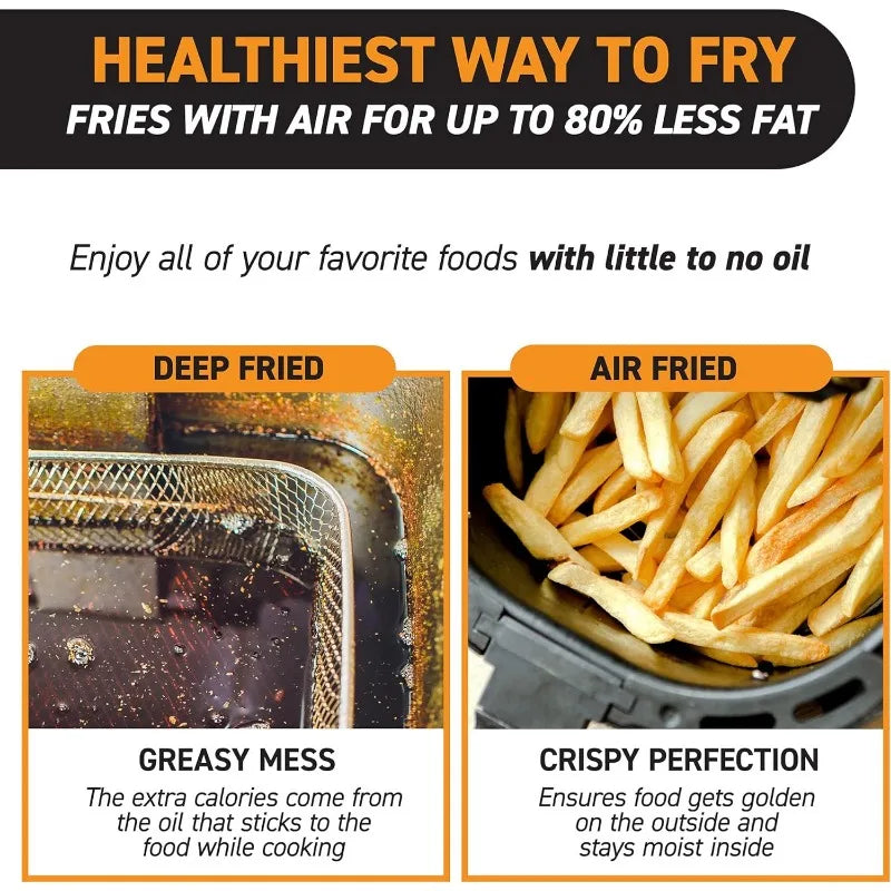 Gourmia Air Fryer Oven Digital Display 7 Quart Large AirFryer Cooker 12 Touch Cooking Presets, XL Air Fryer Basket 1700w