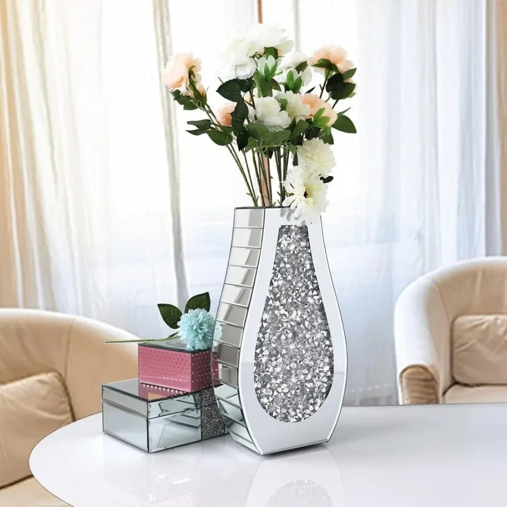 Floor Vase Crushed Diamond Mirrored Vase 27” Tall Home Decorations Room Decor Garden Freight free