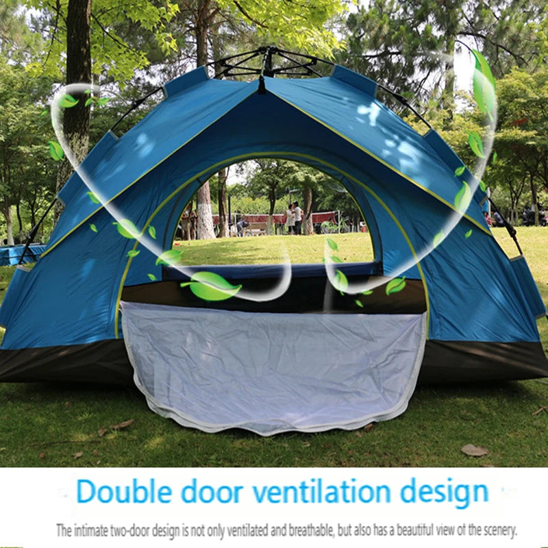 Automatic Quick-opening Tent 2/4 People 4-Season Outdoor Camping Backpacking Tents Waterproof Tents for Hiking Beach Survival