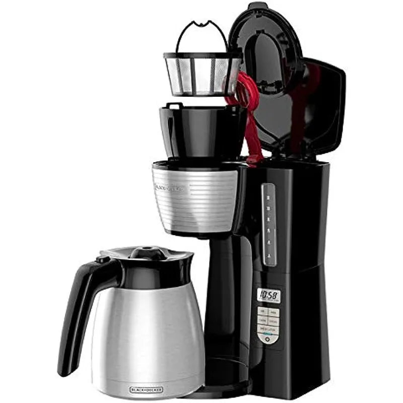 DUTRIEUX Coffee machine 12-Cup Thermal Programmable Coffeemaker with Auto Clean and Strong Brew