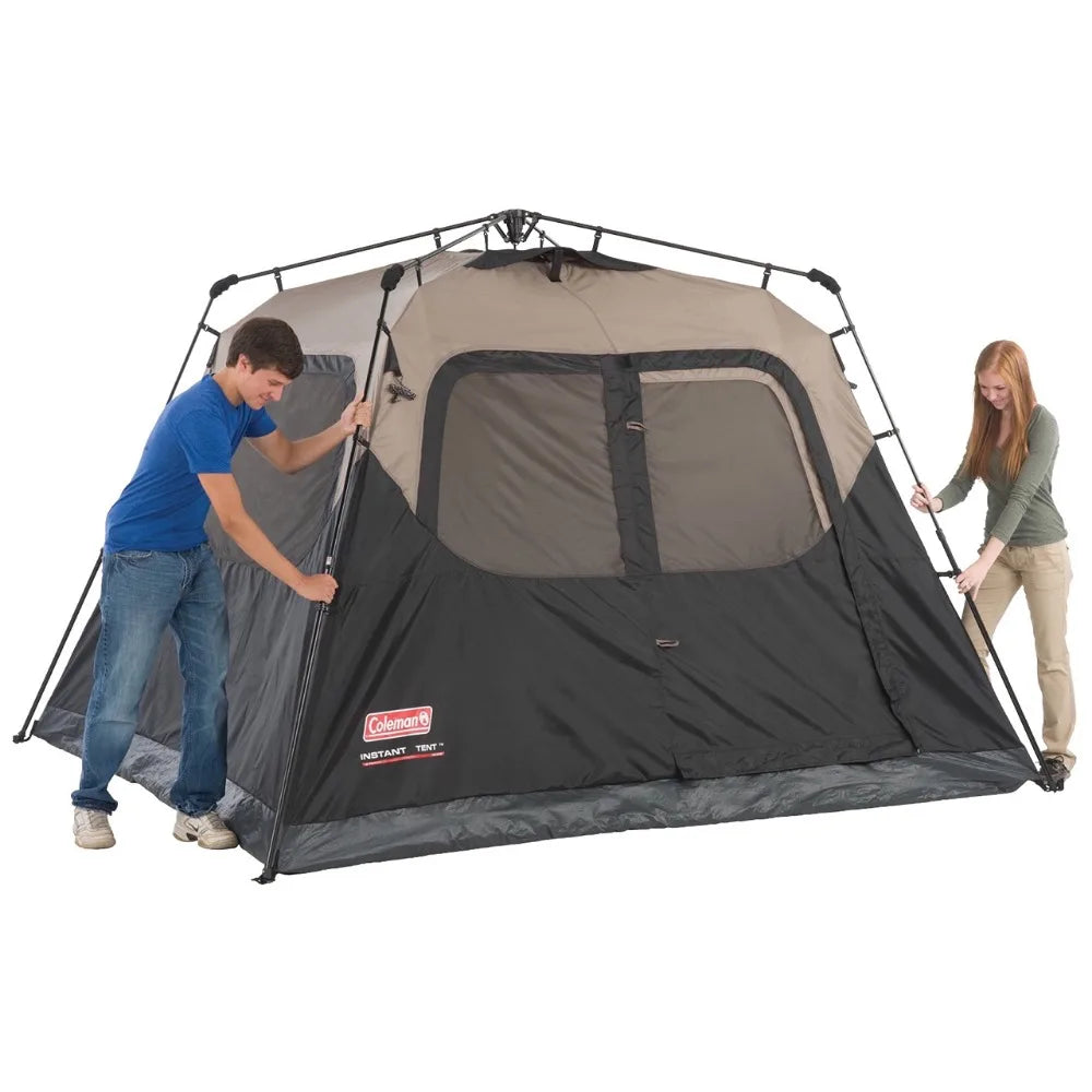 Coleman Camping Tent, 4 Person Weatherproof Tent with WeatherTec Technology, Double-Thick Fabric, Sets Up in 60 Seconds