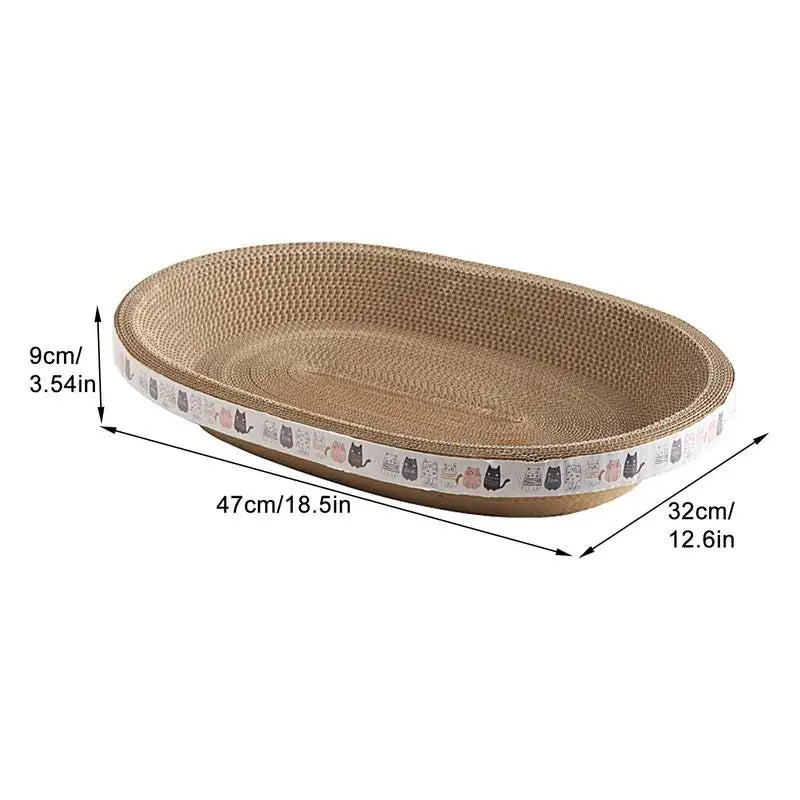 Cat Scratching Pad Durable Oval-shaped High-Density Cat Scratch Pad for Indoor Cats Cardboard Scratching Posts Scratching Pads