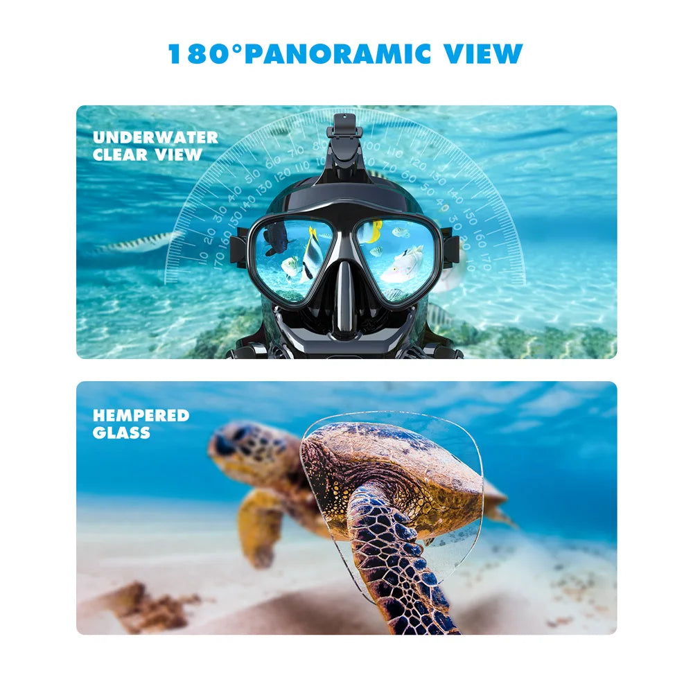 Smaco Adult Scuba Diving Mask Full Face Anti Fog Snorkeling Mask Swimming Goggles Snorkeling Gear Freediving Snorkel Swimming