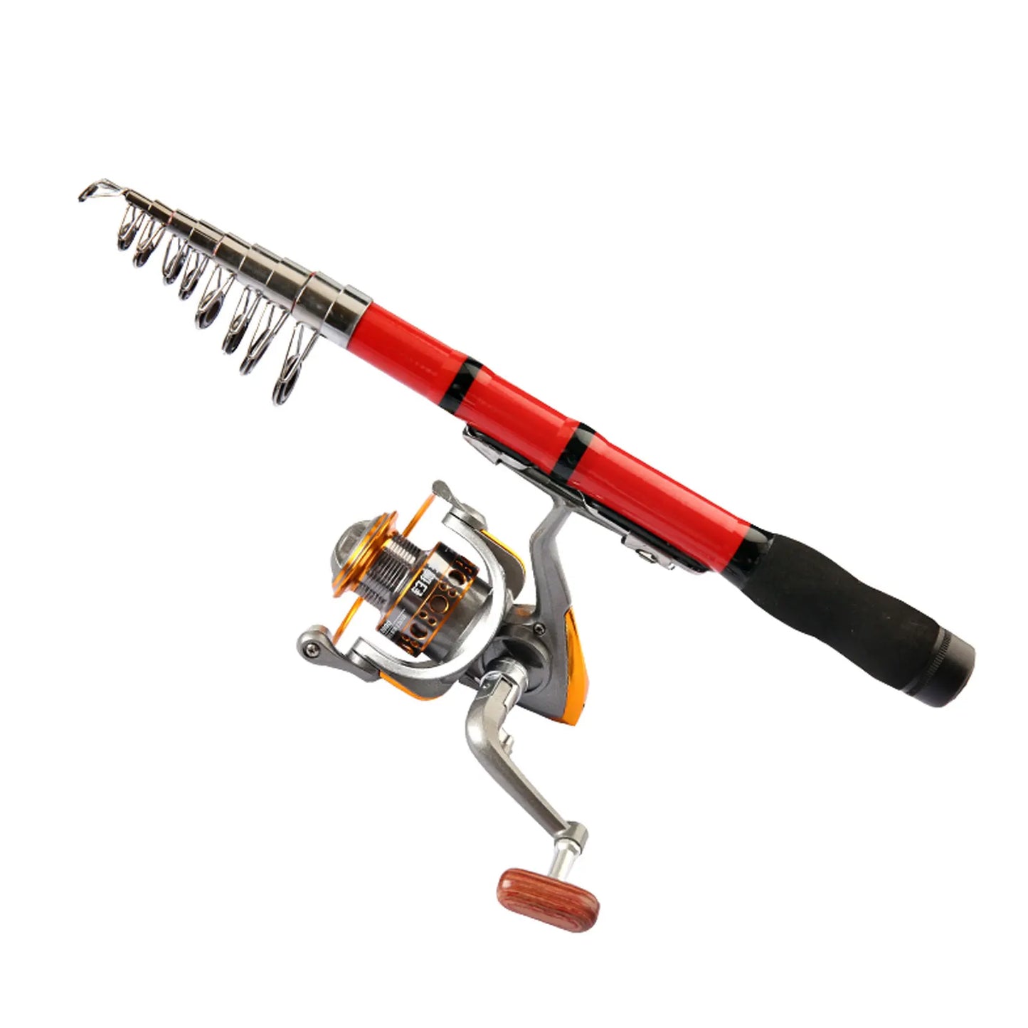 Fishing Rod Portable Spinning Casting Rear Cork Handle Low Wire Friction Ceramic Guide Ring Firmness Light Weight Fishing Pole