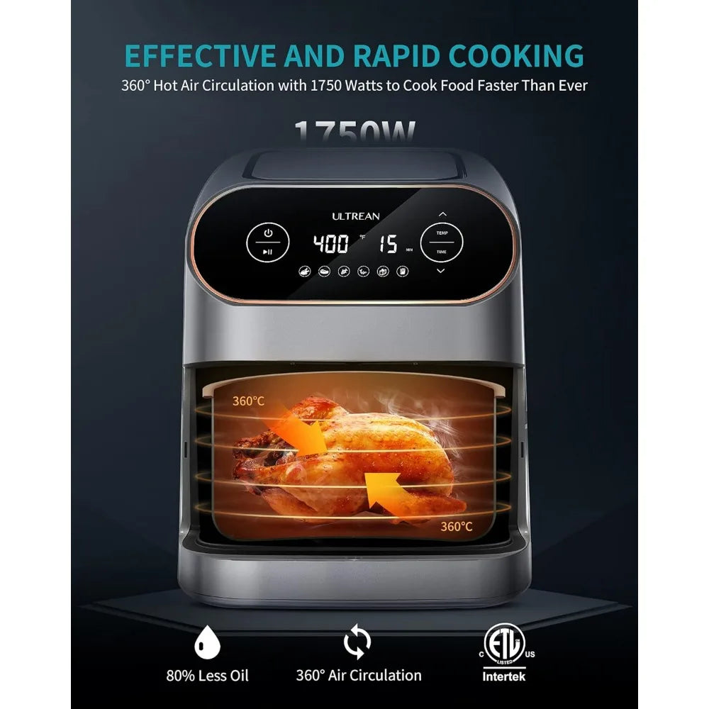 9 Quart 6-in-1 Electric Hot XL Airfryer Oven Oilless Cooker, Large Family Size LCD Touch Control