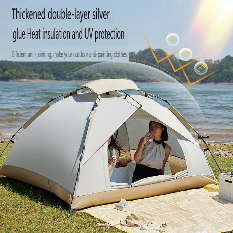 Automatic Quick-opening Tent 2/4 People 4-Season Outdoor Camping Backpacking Tents Waterproof Tents for Hiking Beach Survival