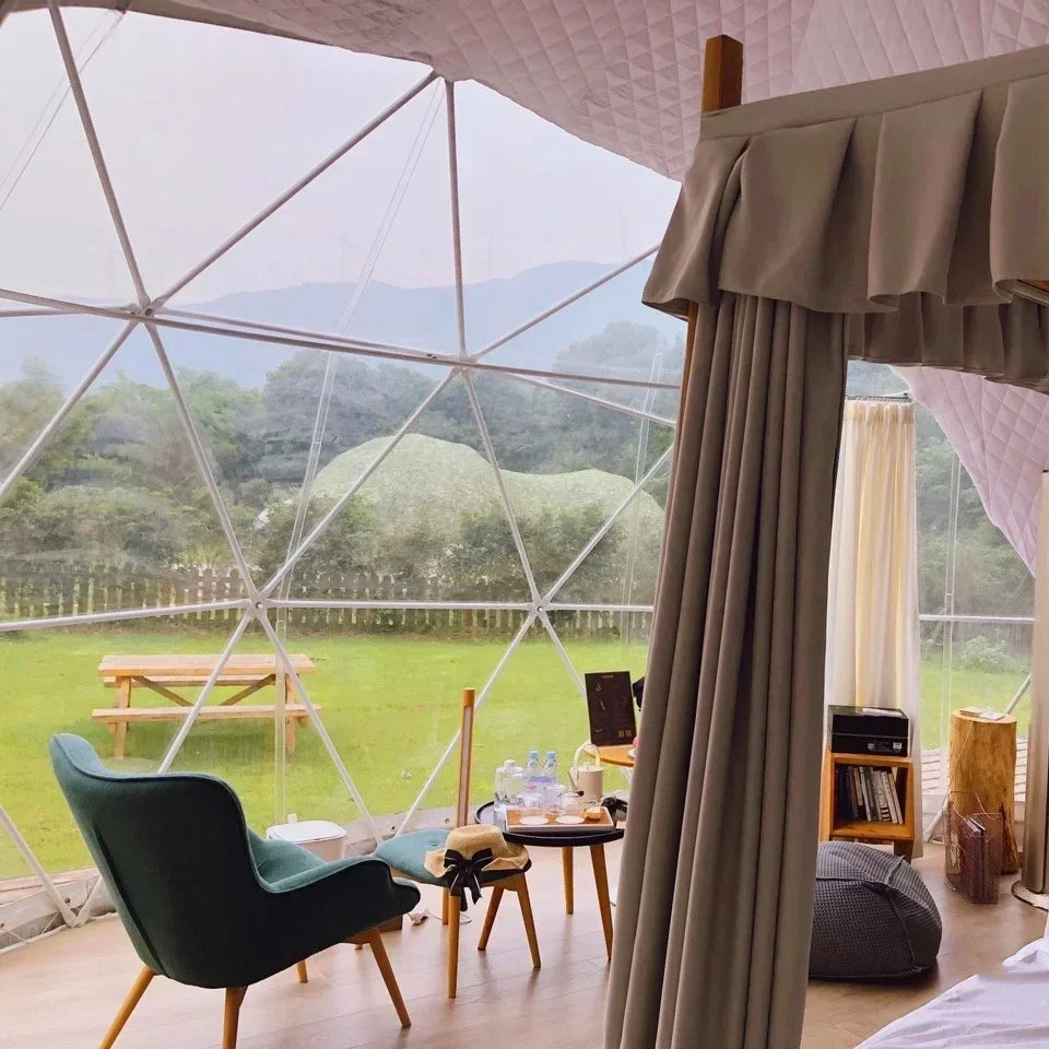Different Color Geo Dome, Outdoor Glamping Dome Tent for resort.