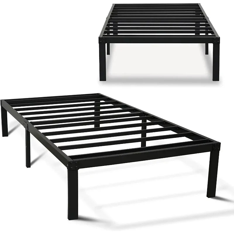 Vebreda Twin Bed Frame, 14 Inch Metal Platform Bed Frame with Heavy Duty Steel Slats, Bedframe Bedroom Furniture