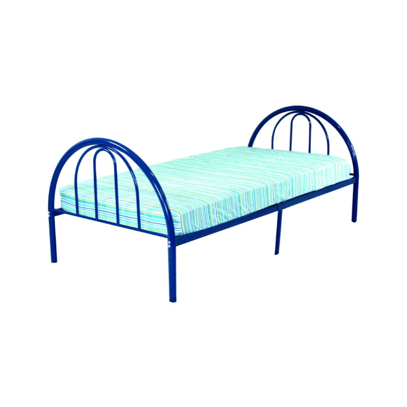 BK Furniture Brooklyn Classic Metal Bed Twin Blue 78.5"L X 45"H X 46"W Bedframe with Headboard Tete De Lit