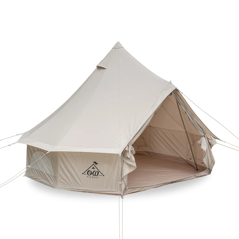 Offweek Tulips 7.1/12.5 Glamping Family Camping Rainproof Cotton Tent Luxury Large Space Outdoor Yurt With Footprint