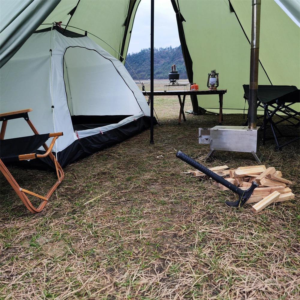 5-8 People Tipi Hot Tent with Stove Jack Camping Pyramid Teepee Tent for Outdoor Camping Backpacking Hiking