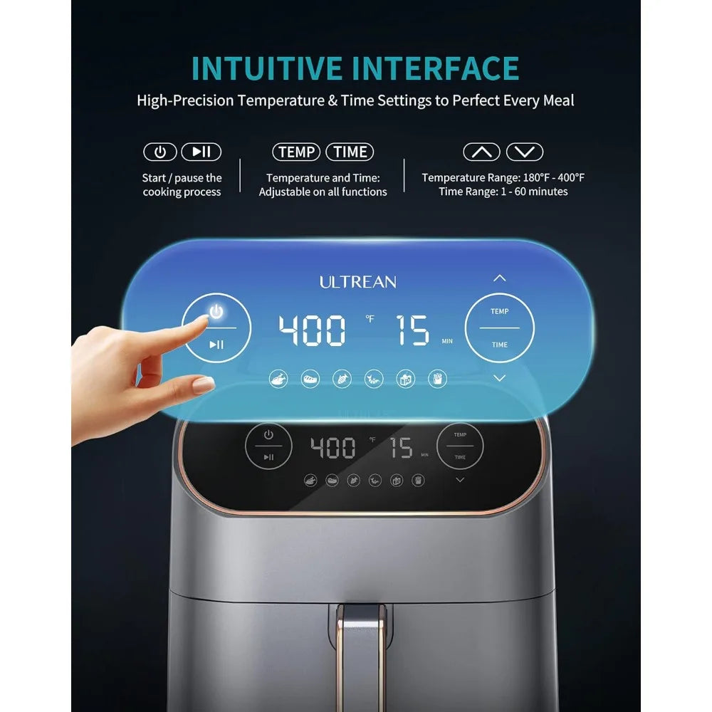 9 Quart 6-in-1 Electric Hot XL Airfryer Oven Oilless Cooker, Large Family Size LCD Touch Control