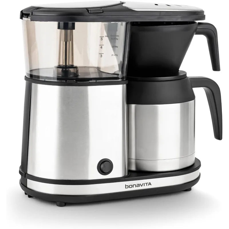 Bonavita 5 Cup Drip Coffee Maker Machine, One-Touch Pour Over Brewing w/Double Wall Thermal Carafe, SCA Certified, 1100 Watt