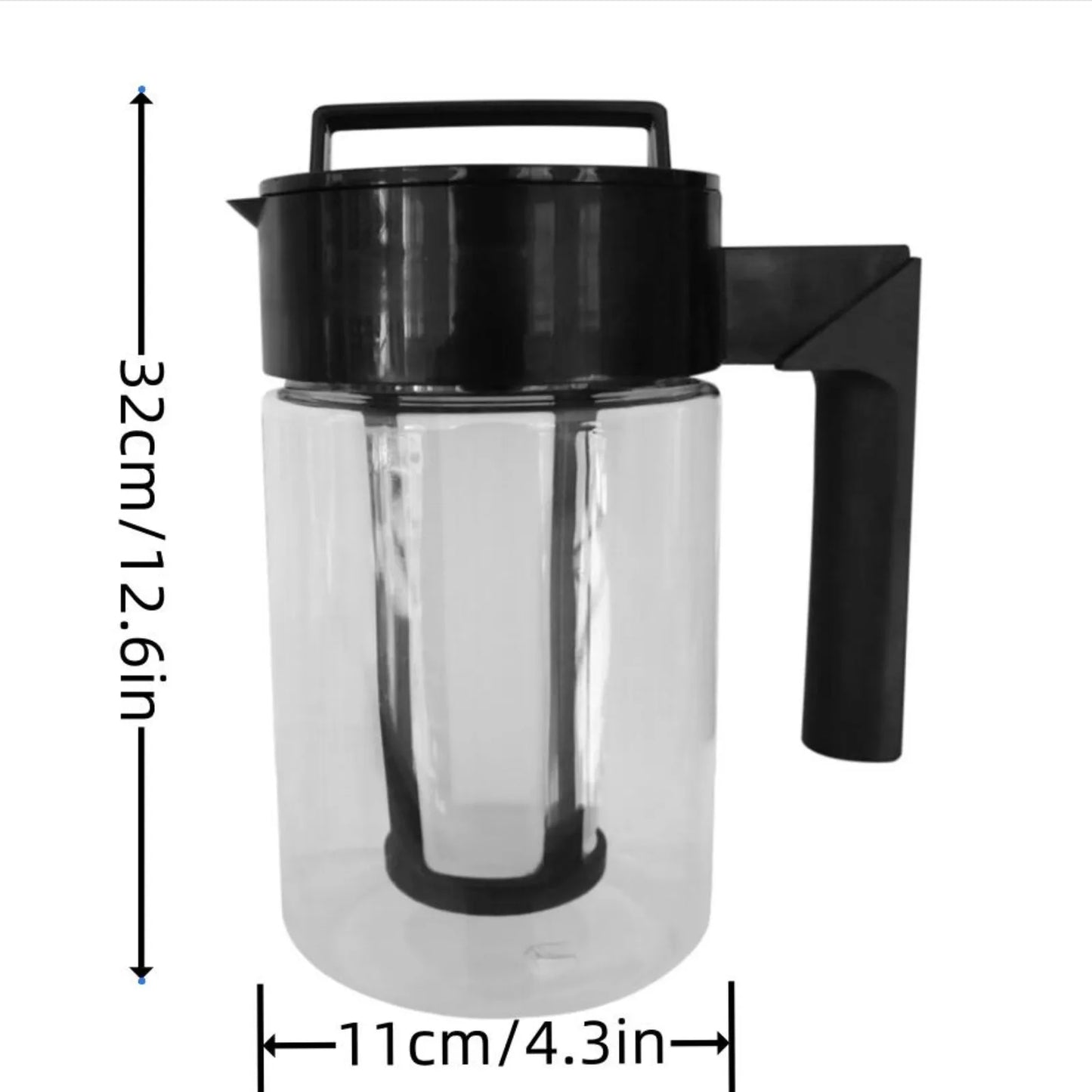 900/1300/2000ml Cold Brew Iced Coffee Maker With Airtight Seal Tea Infuser Silicone Handle Coffee Kettle Drinkware Kitchen Tools