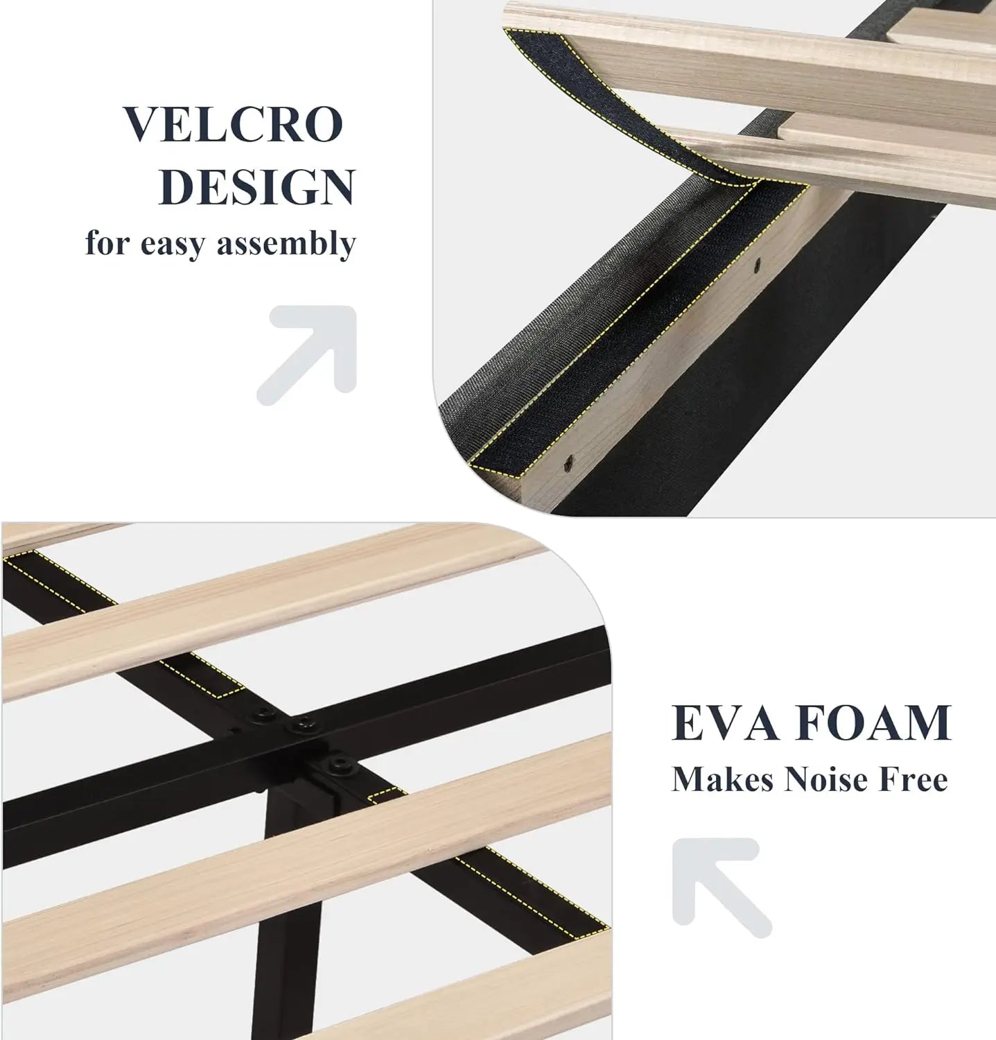 Full/Queen/King Size Platform Bed Frame with Fabric Upholstered Headboard, Wooden Slats Support, Upholstered Mattress Foundation