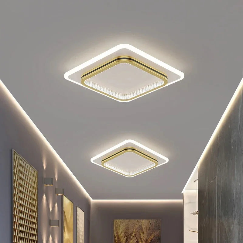 Modern LED Ceiling Light Corridor Bedroom Ceiling Light With Crystal Lampshade Living Room Balcony Indoor Home Lighting Fixtures