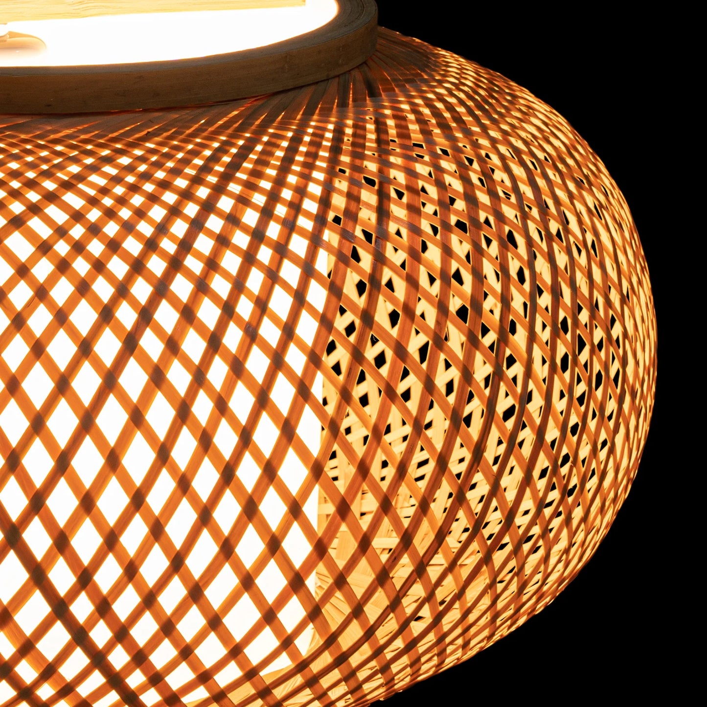 Vintage Bamboo Pendant Lamp Wicker Lampshade Rattan Hand-Woven Chandelier Home Decor Hanging Light For Living Room Bedroom LED