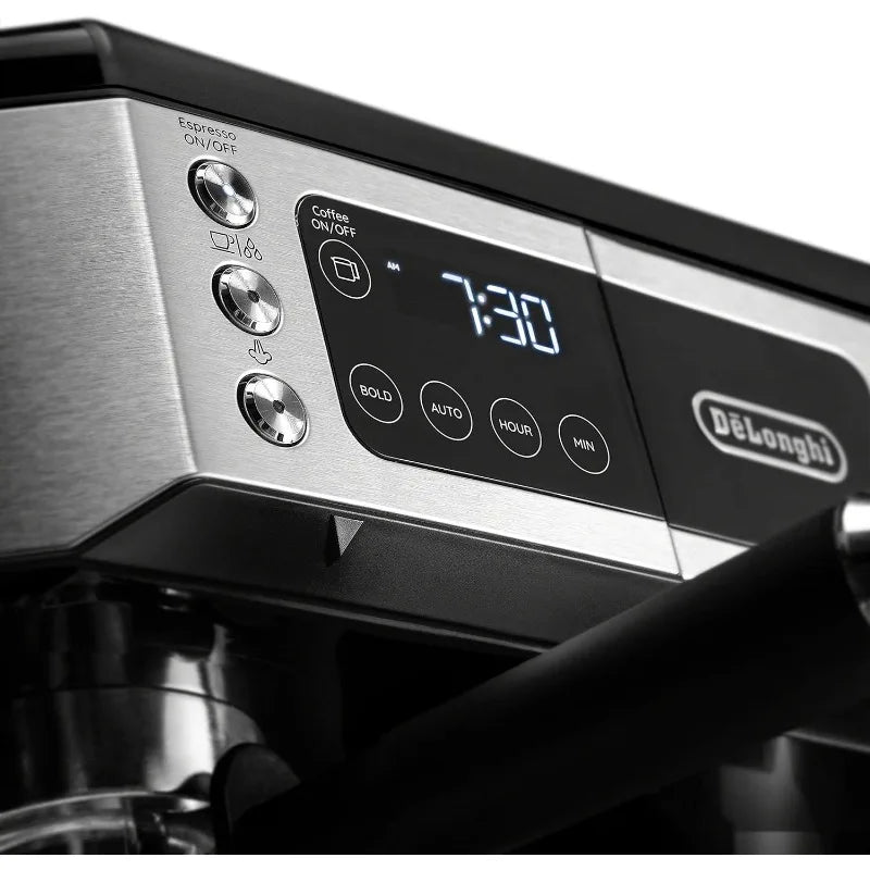 De'Longhi All-in-One Combination Coffee Maker & Espresso Machine + Advanced Adjustable Milk Frother, COM532M black