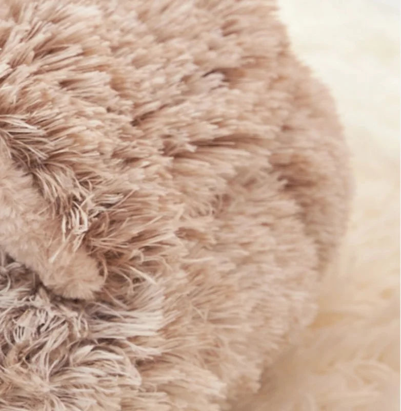 Winter Long Plush Pet Cat Bed Round Cat Cushion House Warm Cat Basket Cat Sleep Bag Cat Nest Kennel 2 In 1 For Small Dog Cat