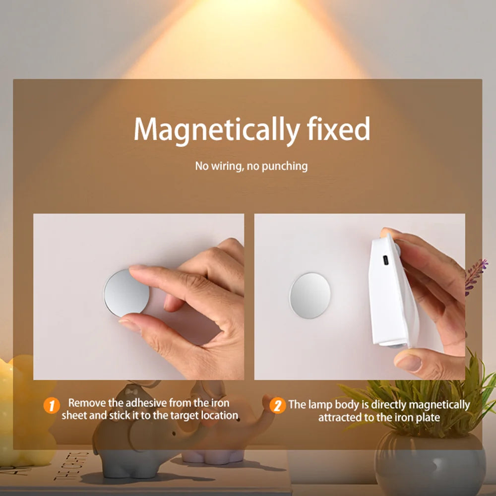 Motion Sensor Light Light Night Light Wireless Type C USB for Kitchen Bedroom Mural Living Room Sensor Indoor Lighting Wall Lamp