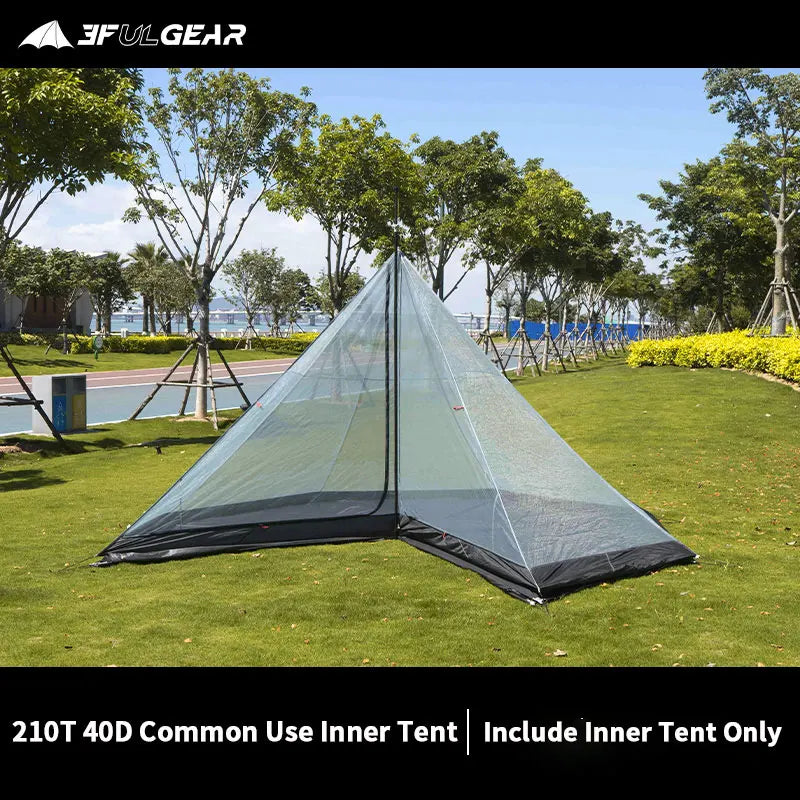 3F UL GEAR  Pyramid Tipi Tent Outdoor Camipng 4-6 Persons Large Tent 40D/210T Windproof Tent 3 Season With Snow Skirt