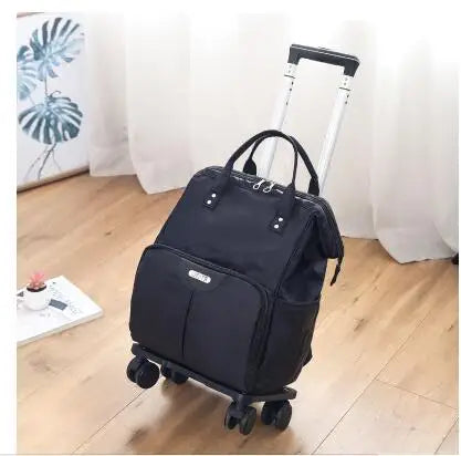 Wheeled bag for travel trolley bags Women travel backpack with wheels Oxford large capacity Travel Rolling Luggage Suitcase Bag