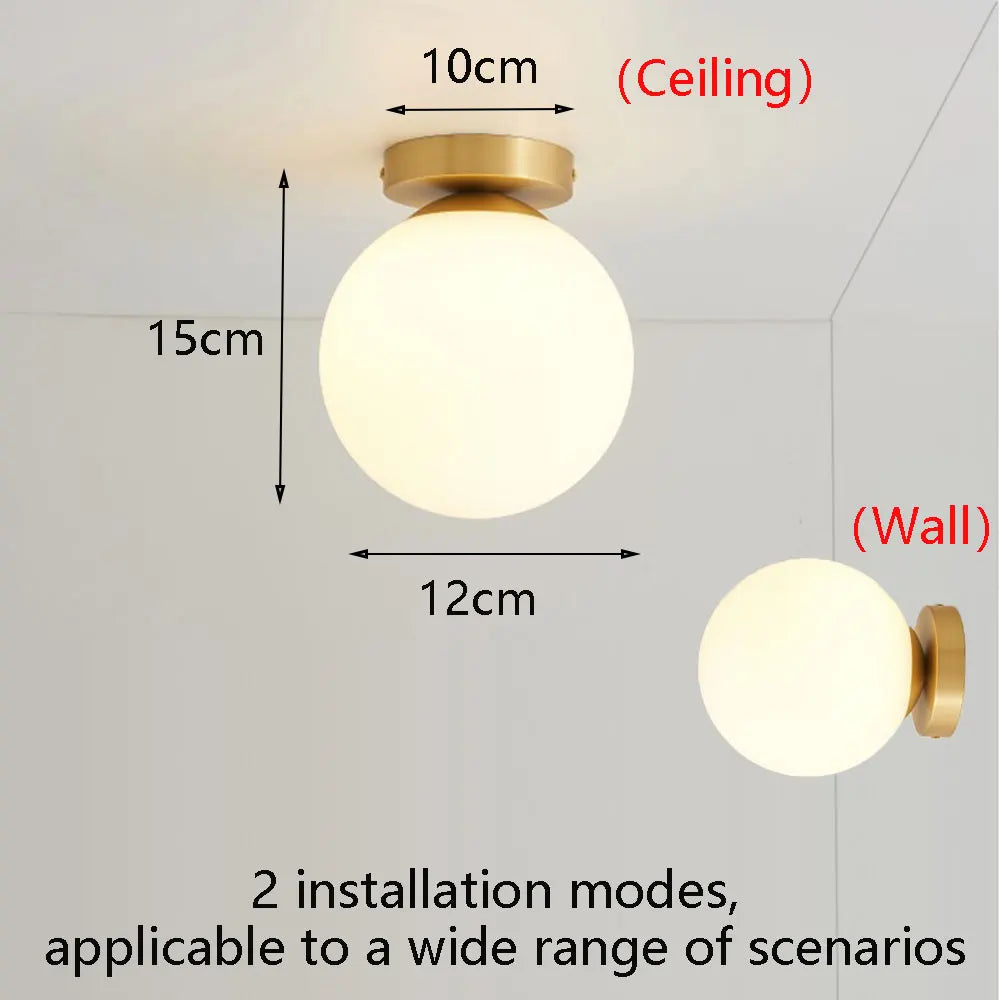 Nordic Dia 12cm Acrylic Ball Ceiling light 2 way Wall decoration modern Staircase Balcony Corridor porch Bedside Ceiling lamp