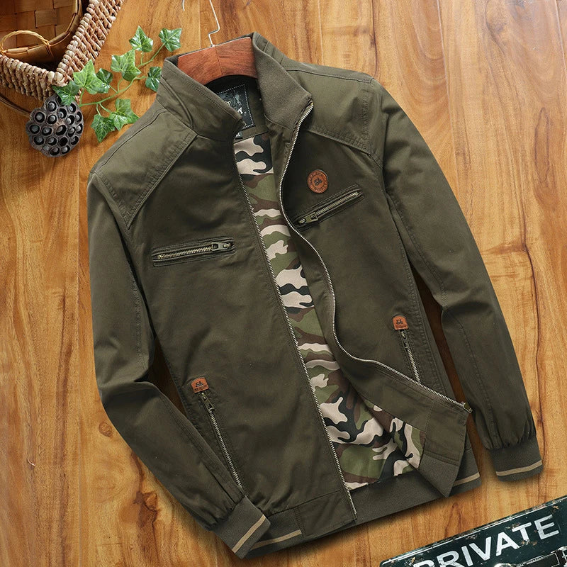 DIMUSI Autum Men's Bomber Jacket Male Cotton Business Jackets Casual Stand Collar Windbreaker Uniform Coats Mens Clothing