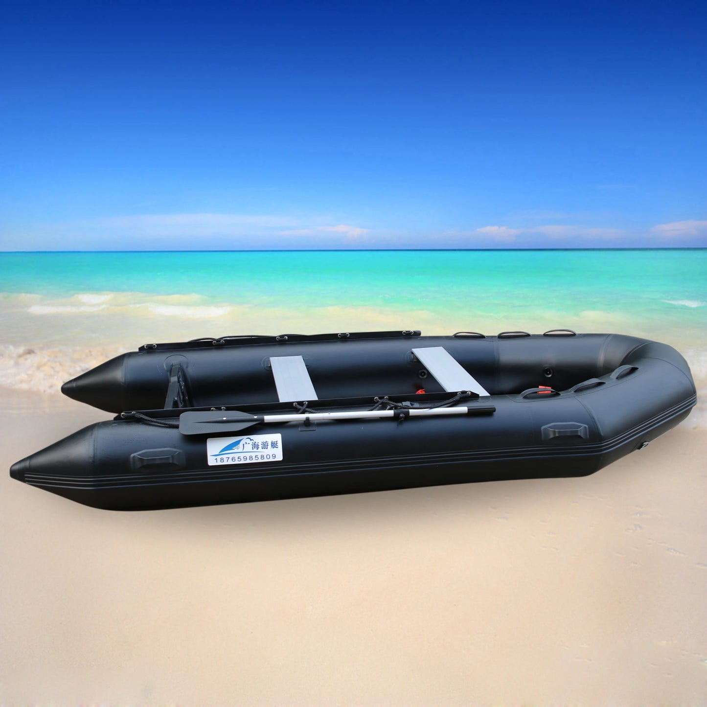 Ready to Ship! GTS450 8 People Aluminum Floor Dingy Raft Inflatable Kayak Fishing PVC Boat