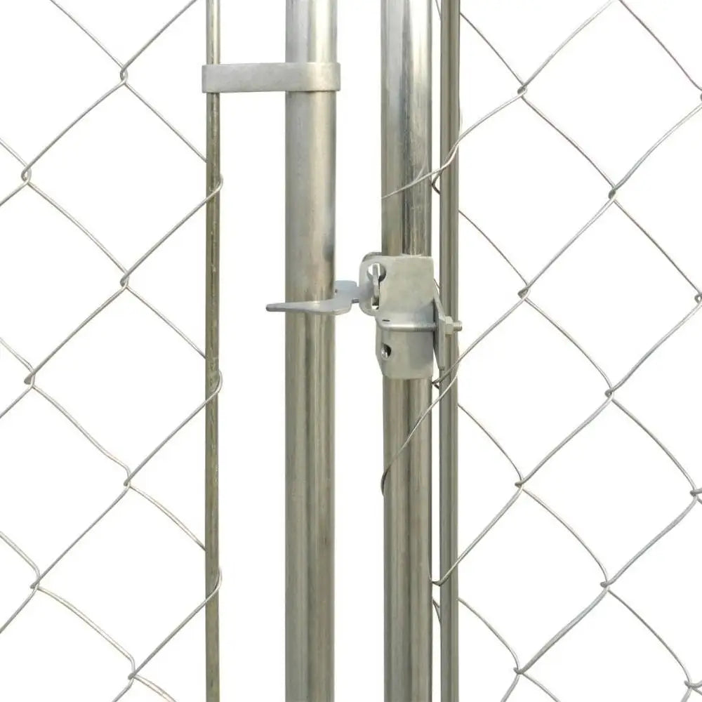 Outdoor Dog Kennel Fence Heavy Duty Large 6'x6' Galvanized Steel Frame and Mesh Lockable Latch System Easy Assemble[US-Stock]