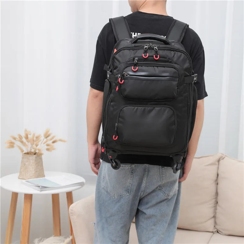 Multifunctional boarding trolley suitcase bags fashion lightweight backpack , men women laptop SLR camera luggage bag