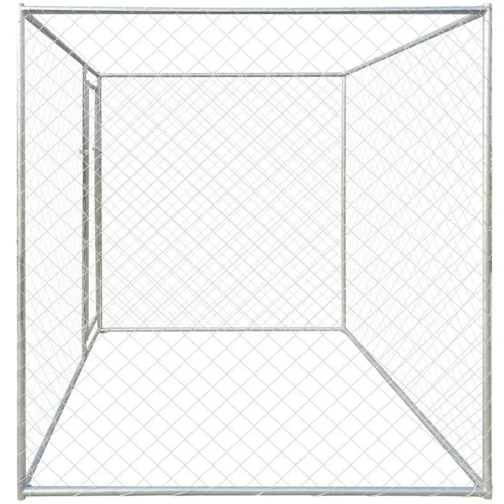 Outdoor Dog Kennel Fence Heavy Duty Large 6'x6' Galvanized Steel Frame and Mesh Lockable Latch System Easy Assemble[US-Stock]