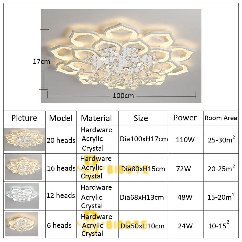 Modern Crystal Chandelier Ceiling Chandeliers For Living Room Lamp Bedroom Kitchen Lustre Indoor Lighting LED Fixtures  Lights