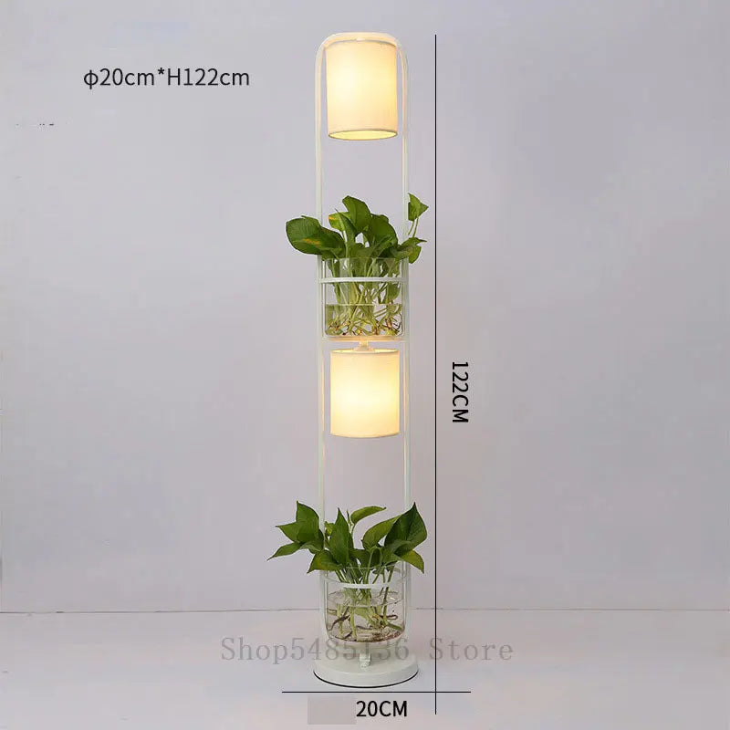 Modern Plant Pot Led Floor Lamps for Living Room Simple Glass Standing Lamp Bedroom Floor Lights Cafe Bar Stand Light Fixtures