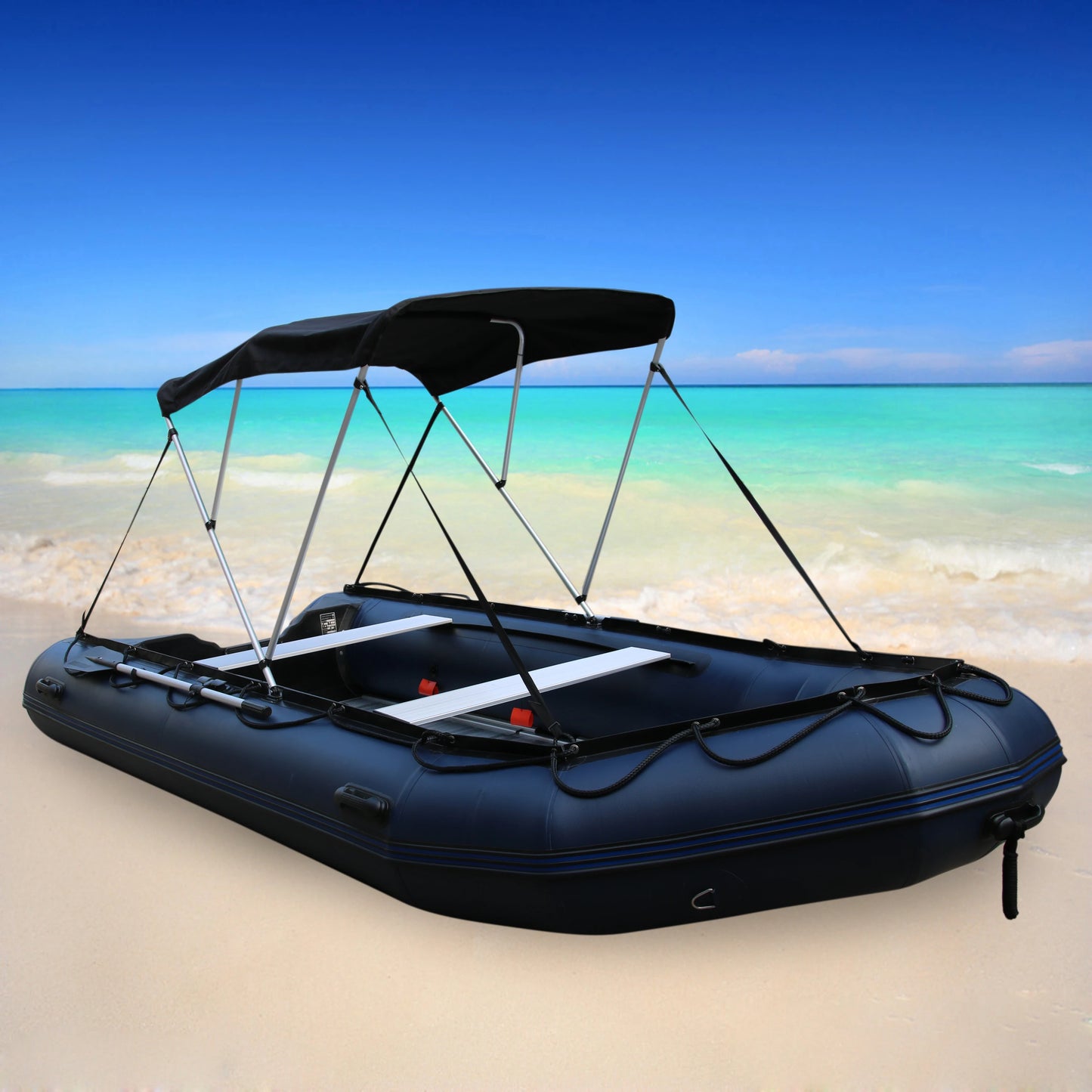 Ready to Ship! GTS450 8 People Aluminum Floor Dingy Raft Inflatable Kayak Fishing PVC Boat