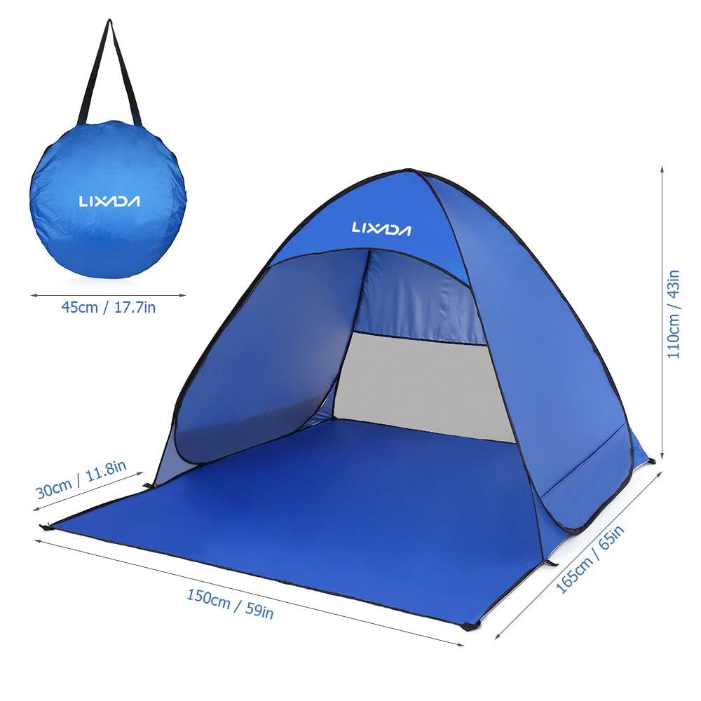 Lixada Automatic Instant Pop Up Beach Tent Lightweight Outdoor UV Protection Camping Fishing Tent Cabana Sun Shelter