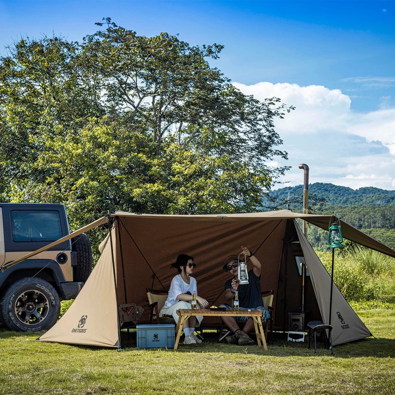 OneTigris ROC SHIELD Bushcraft Tent TC Version Configurable Camping Shelter With Poles Beach Tent For Backcountry Retreat