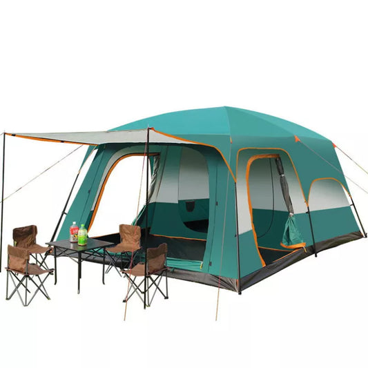 Family Camping Tent Double Layers Waterproof 4-8 Person 320x210x190cm One Bedroom One Livingroom Large Tent