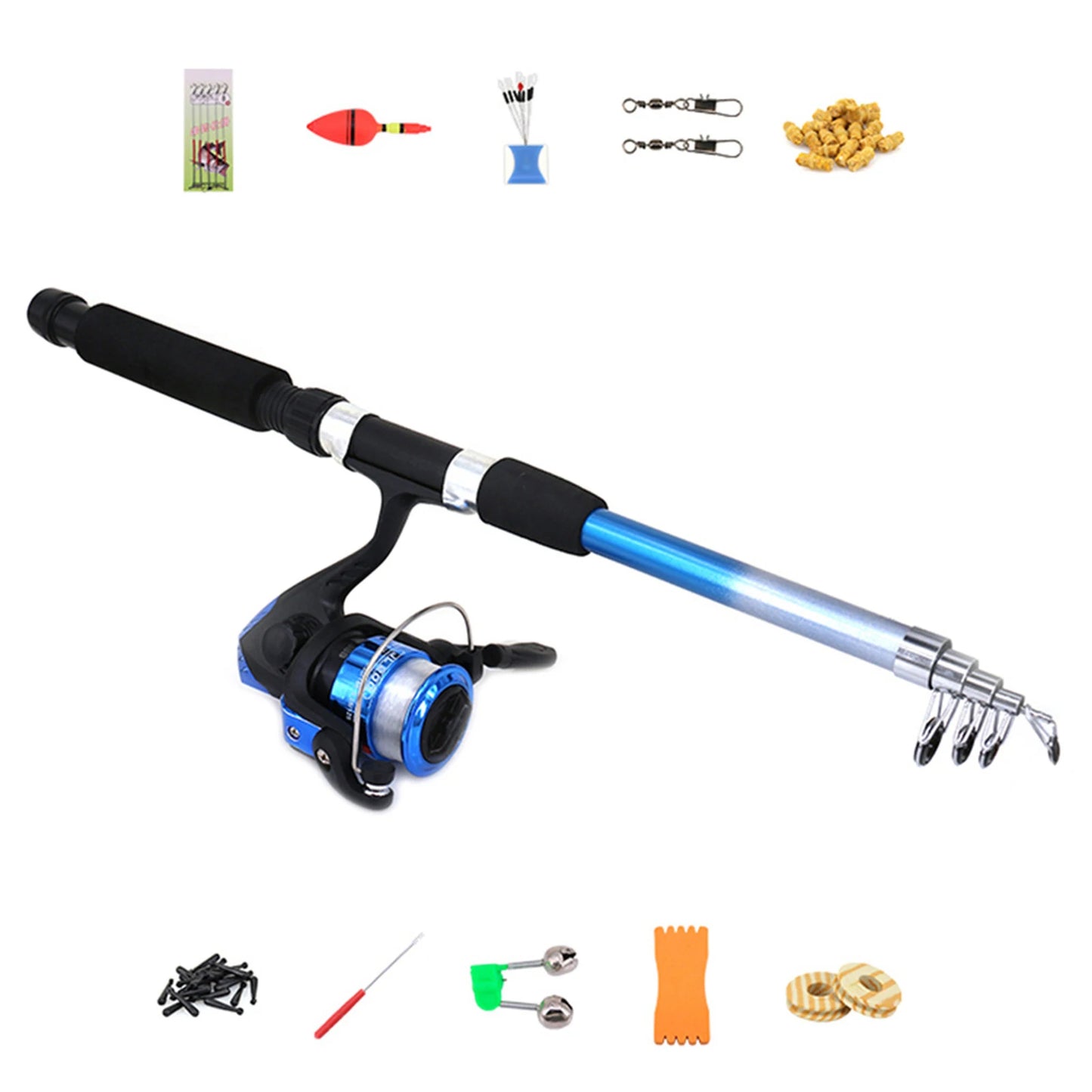 Beginner Children's Fishing Rod Set Lightweight Portable Retractable Fishing Rod Set With Spinning Reel Fishing Line Tackle