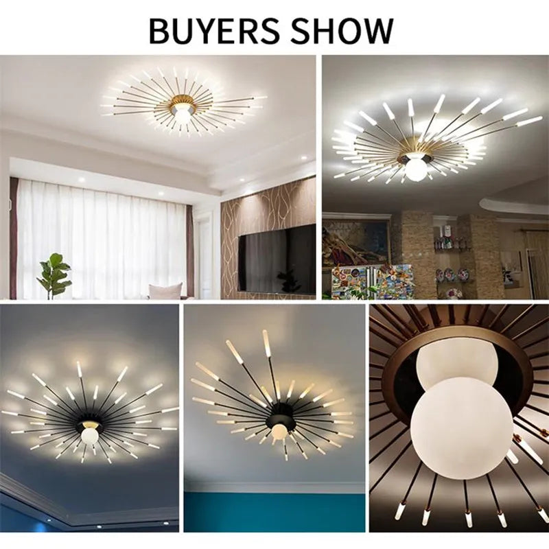 2024 New fireworks Modern LED Chandelier Lights For Living Kids Room Bedroom Hall Lighting Decoration Indoor Lamps Home Luster