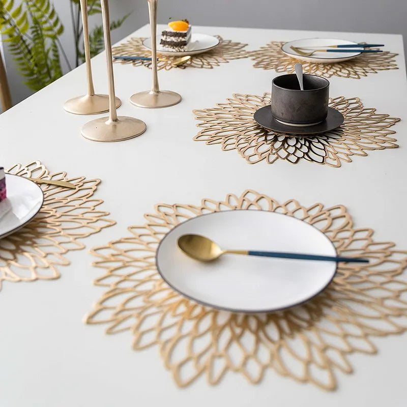 Dining Table Placemat Lotus Leaf Leaf Pattern Kitchen Plant Coffee Table Mats Cup Coasters Plate Coasters Home Decor  placemat