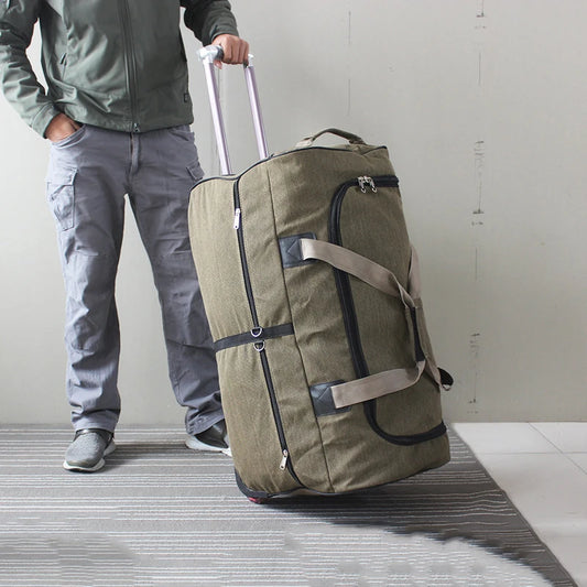 International super large trolley luggage bag with wheels long-distance consignment big canvas travel suitcase bag travel bag