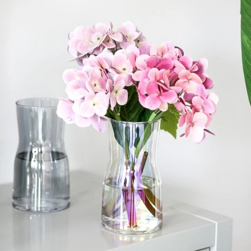 Ins Style Glass Vase Living Room Dried Flowers Glass Transparent Dill Home Decoration Accessories Wide Mouth Flower Vases